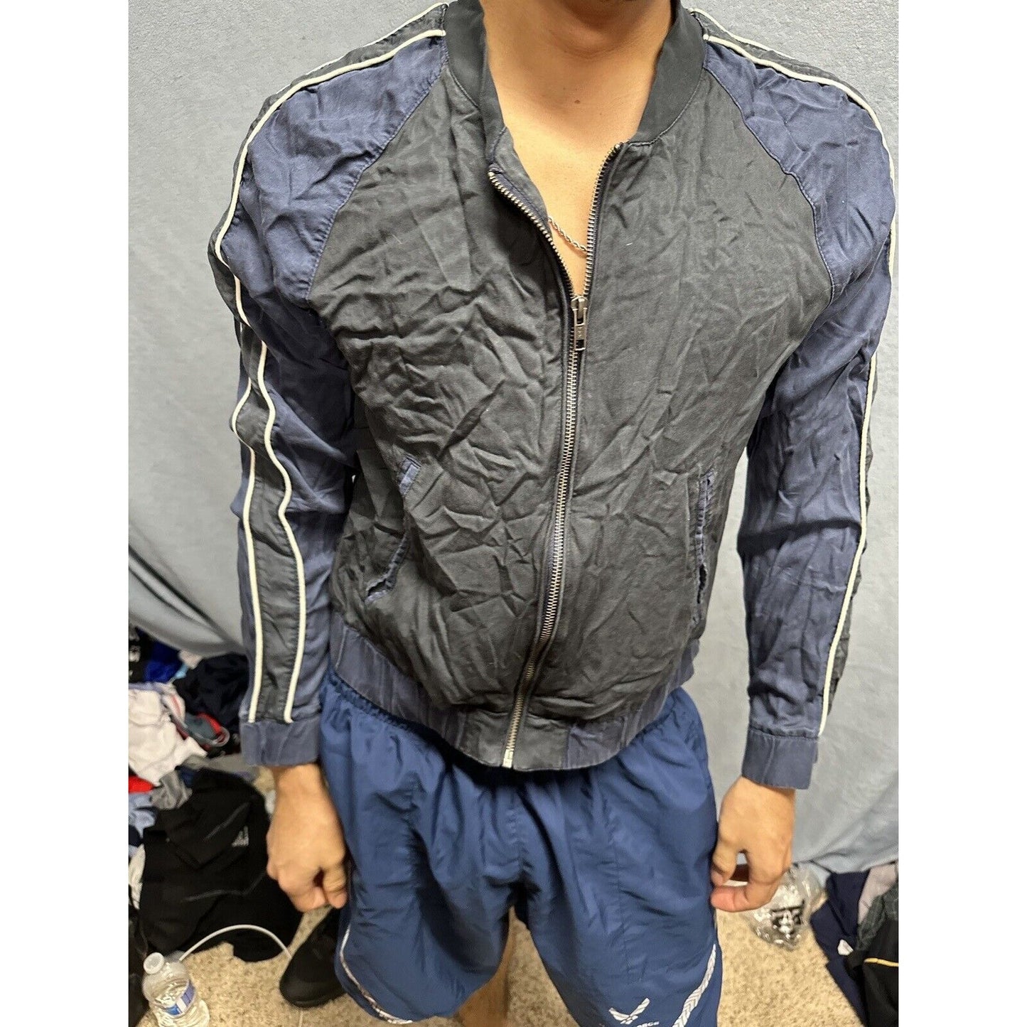 Men’s Full zip Black And Blue Large American Eagle Jacket