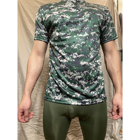 Boy's Youth Large Digi Camo Alleson Athletic Green Compression Workout Shirt