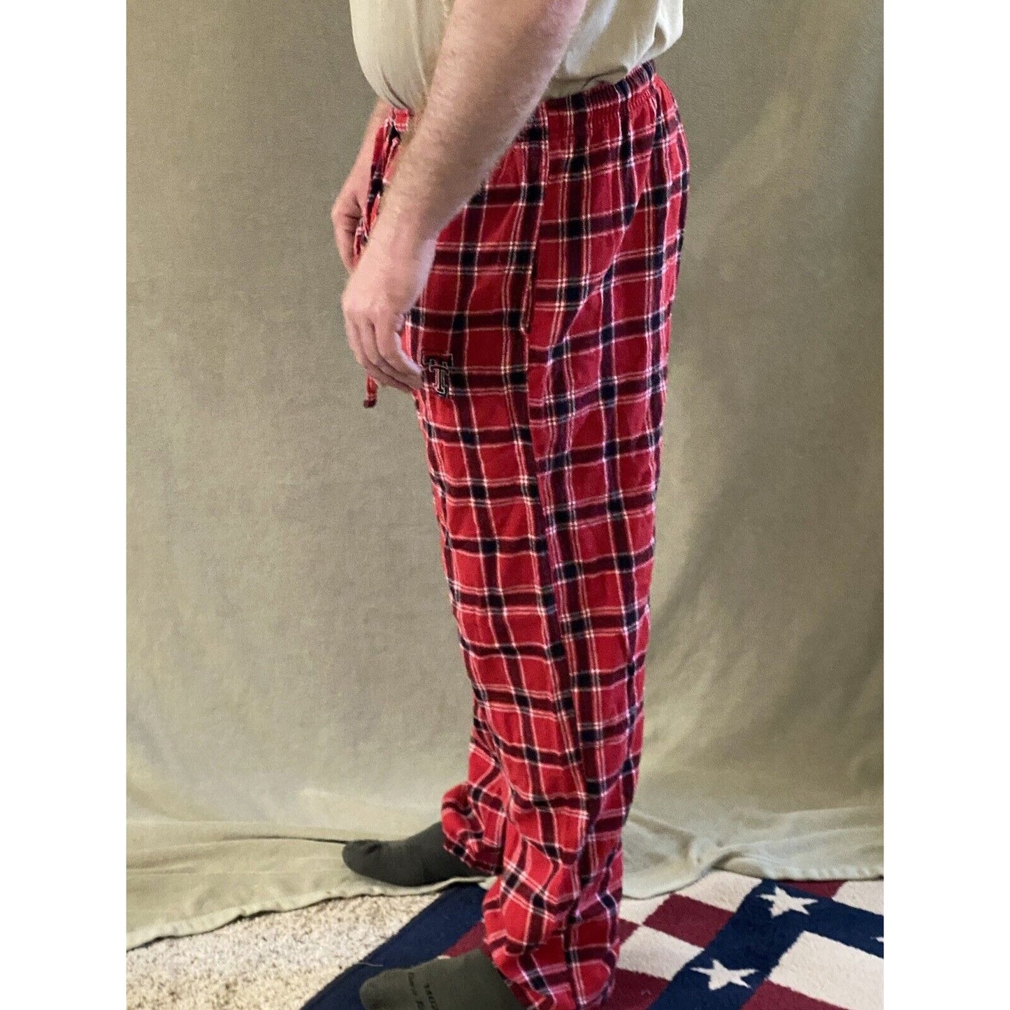 TEXAS TECH Concepts Sports Men’s Large Red & Black Plaid Pajama PJ Lounge Pants