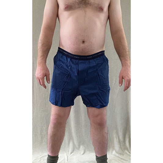 Hanes Men’s XL Blue Polkadots Cotton Boxer Shorts