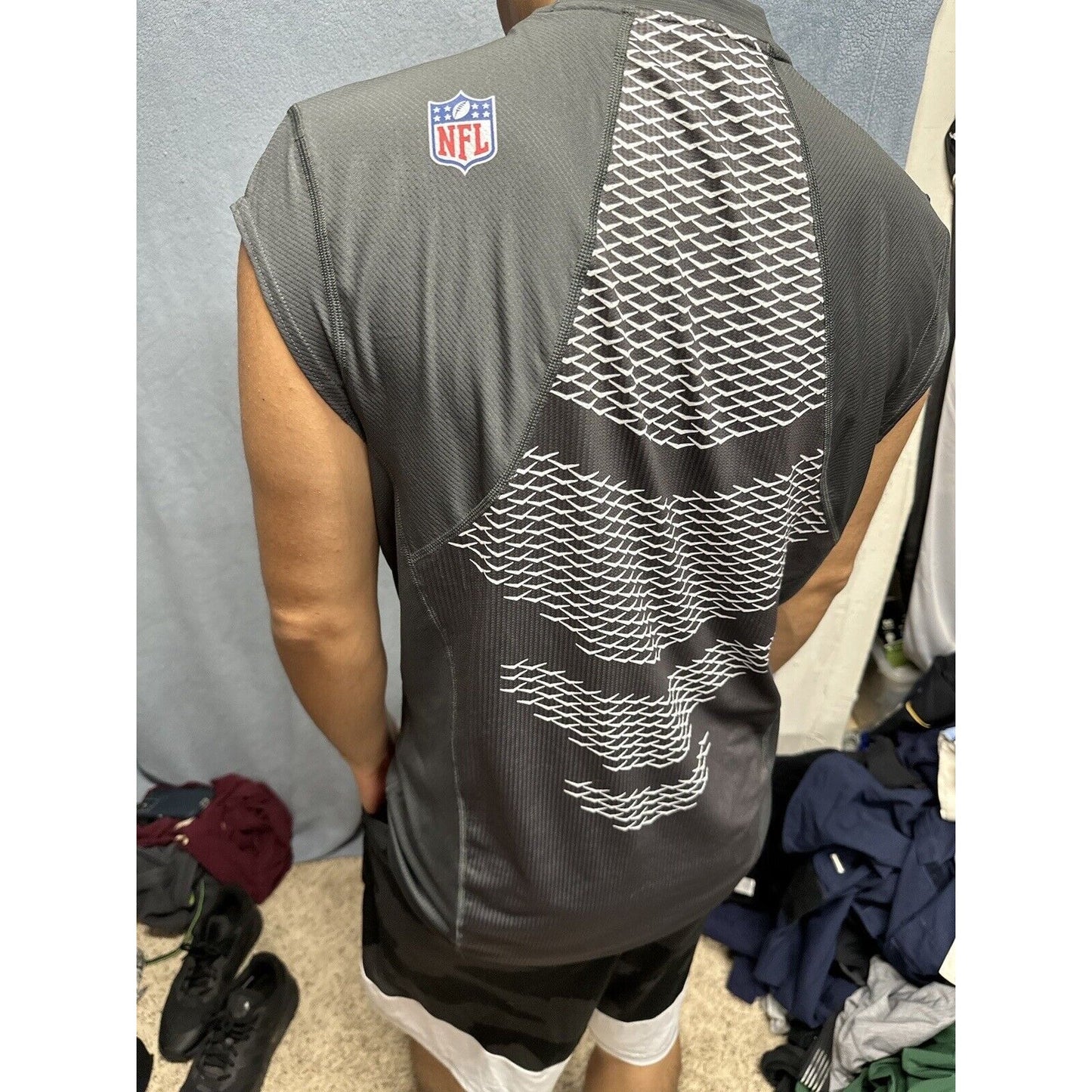 Men’s NFL On Field Apparel Muscle Shirt Gray New York Jets Shirt Large