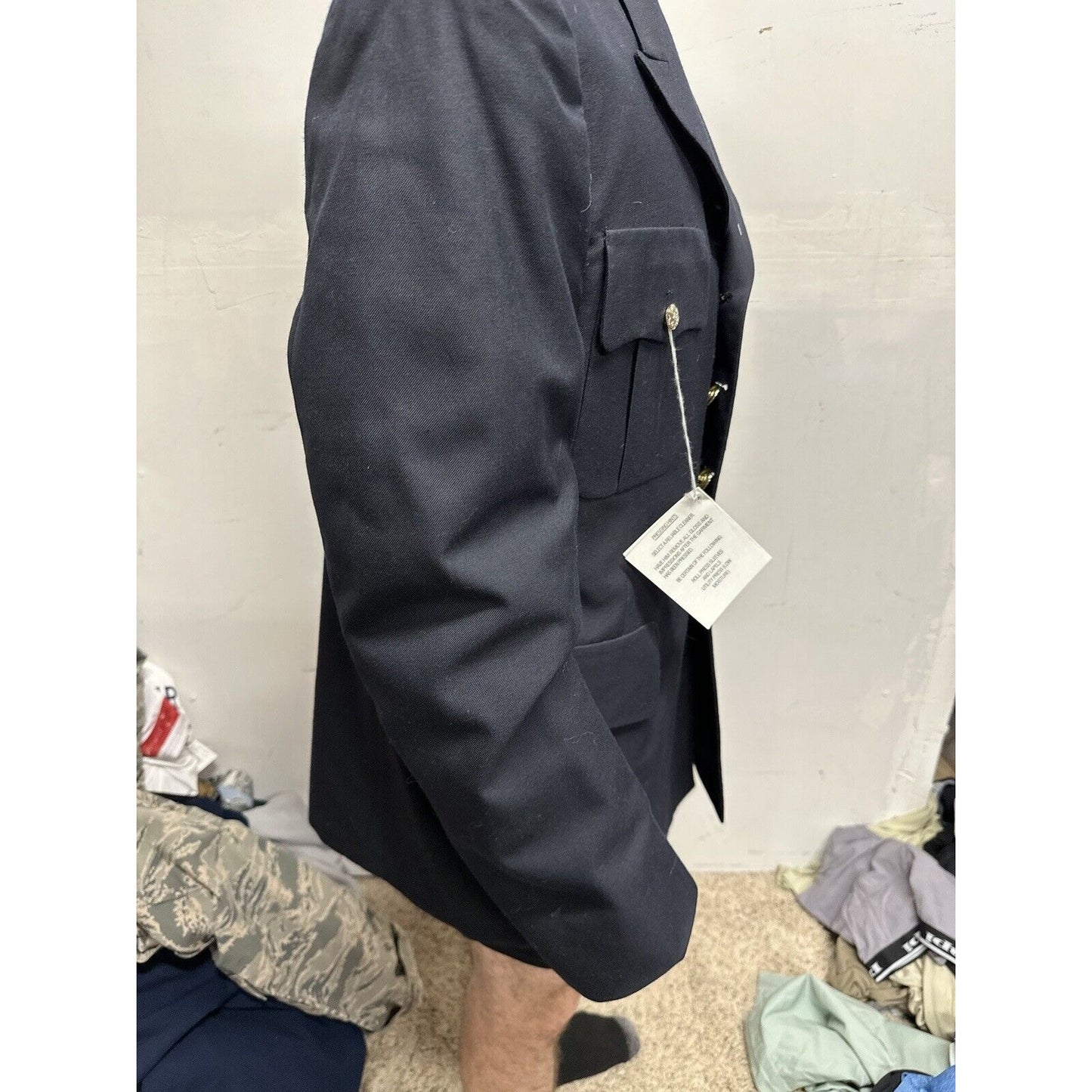 Men’s Army Coat Poly Wool Army Blue 450 42 LC Uniform Service Dress Top Coat