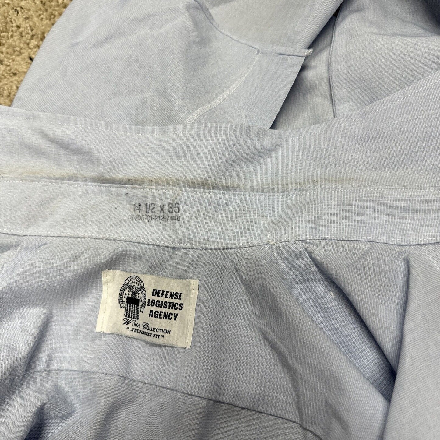 Men’s USAF USSF 14 1/2 X 35 Long Sleeve Dress Blues Shirt Button Up