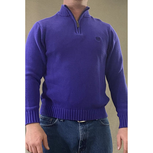 Chaps Men’s Medium Bright Purple 1/4-zip Cotton Pullover Sweatshirt