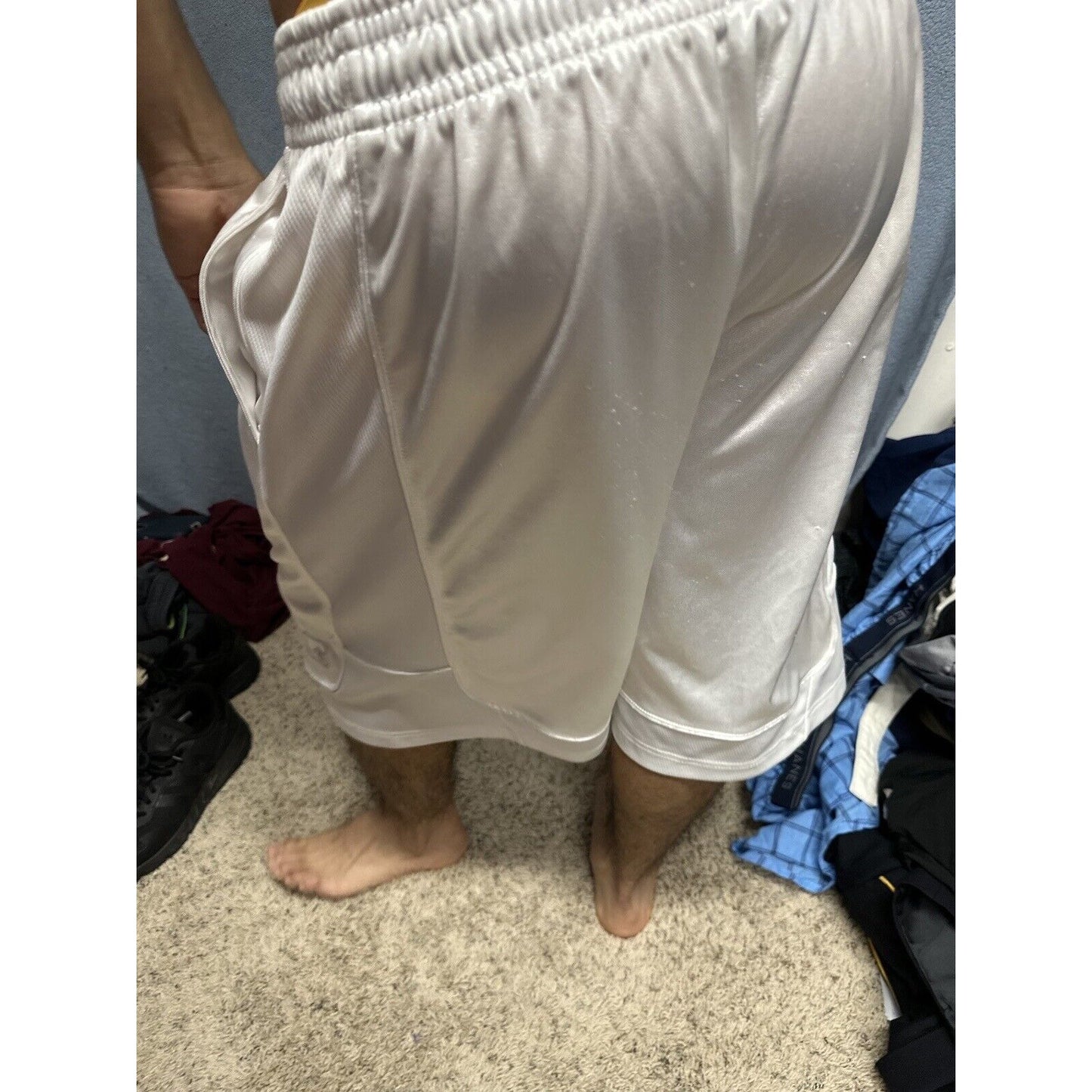 Men’s White AND1 Medium Athletic Shorts With Pockets