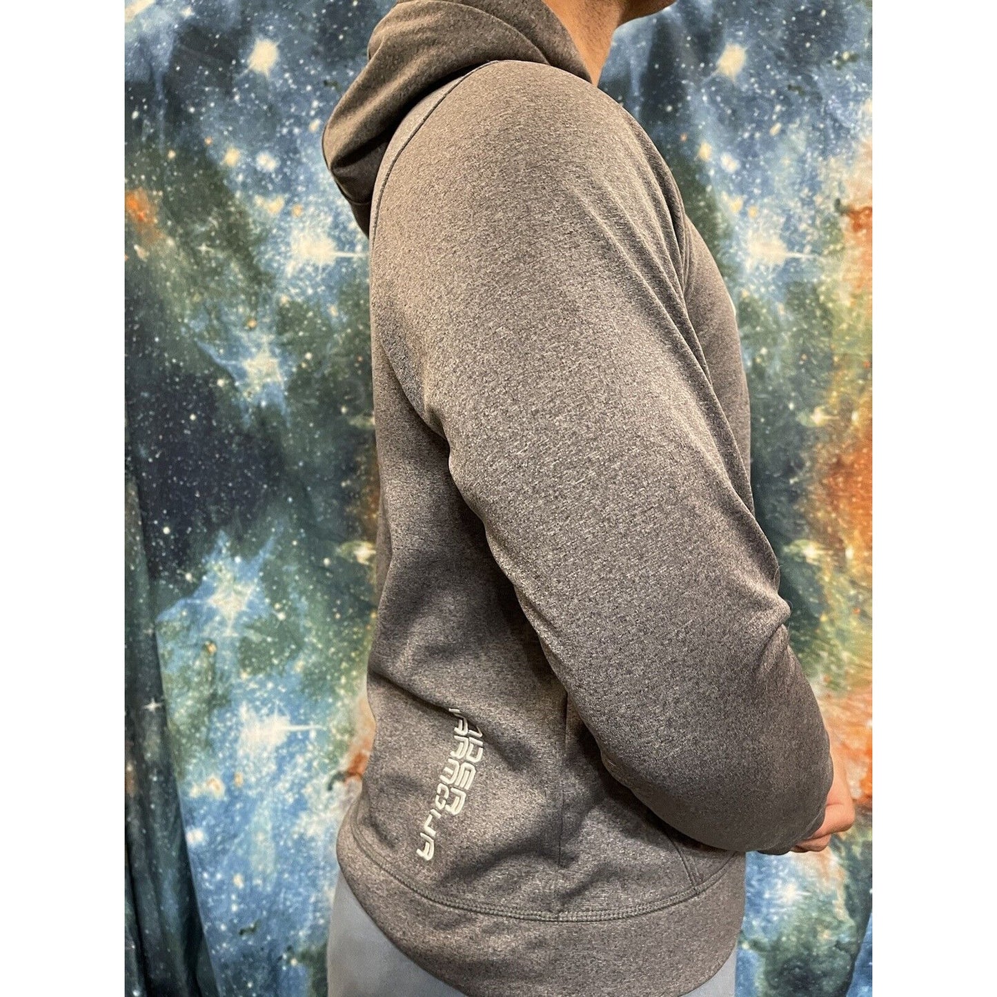 Under Armour Small Gray Navy Blue Hoodie pullover