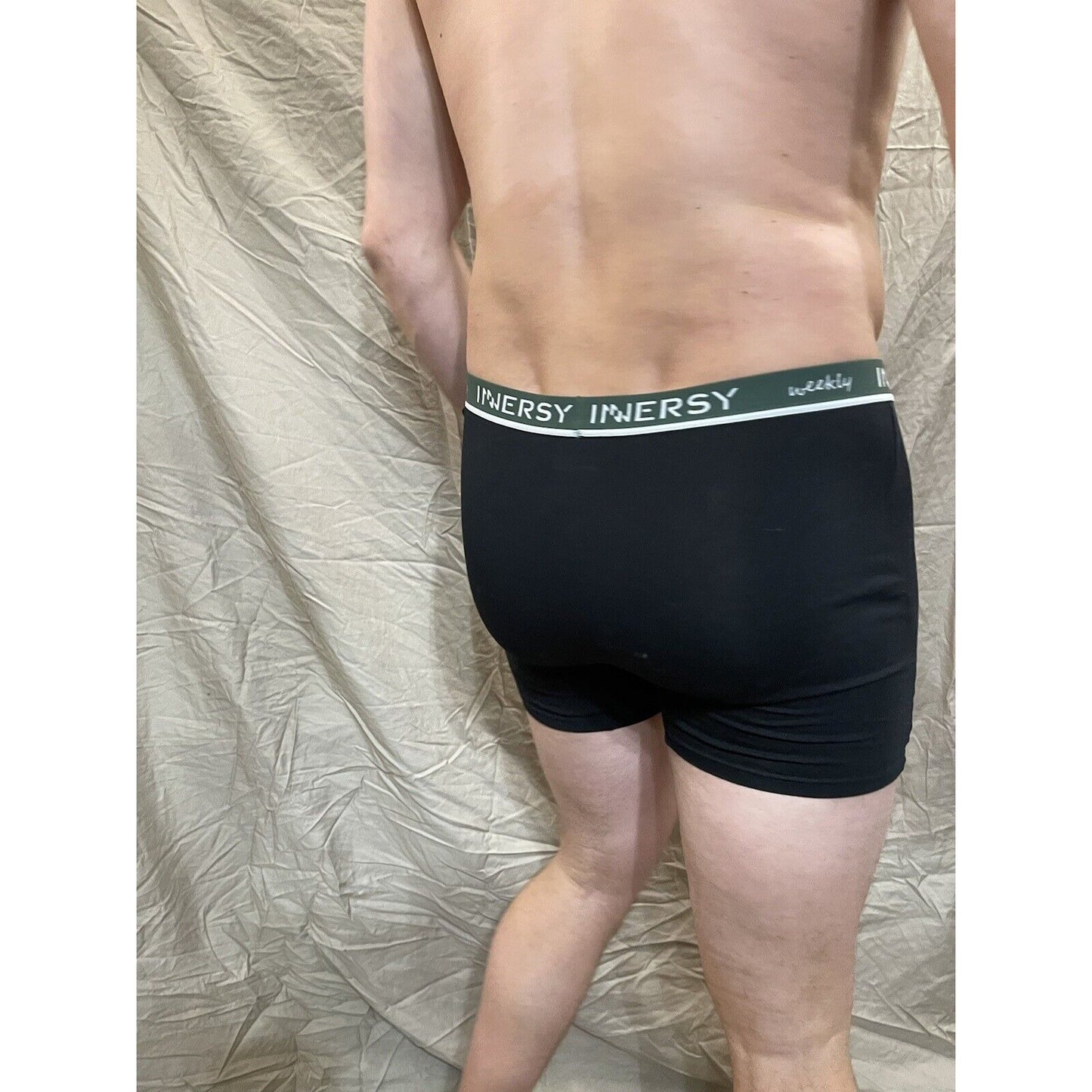 Inersy Weekly Men's black boxer briefs Green  band New And Unworn Large