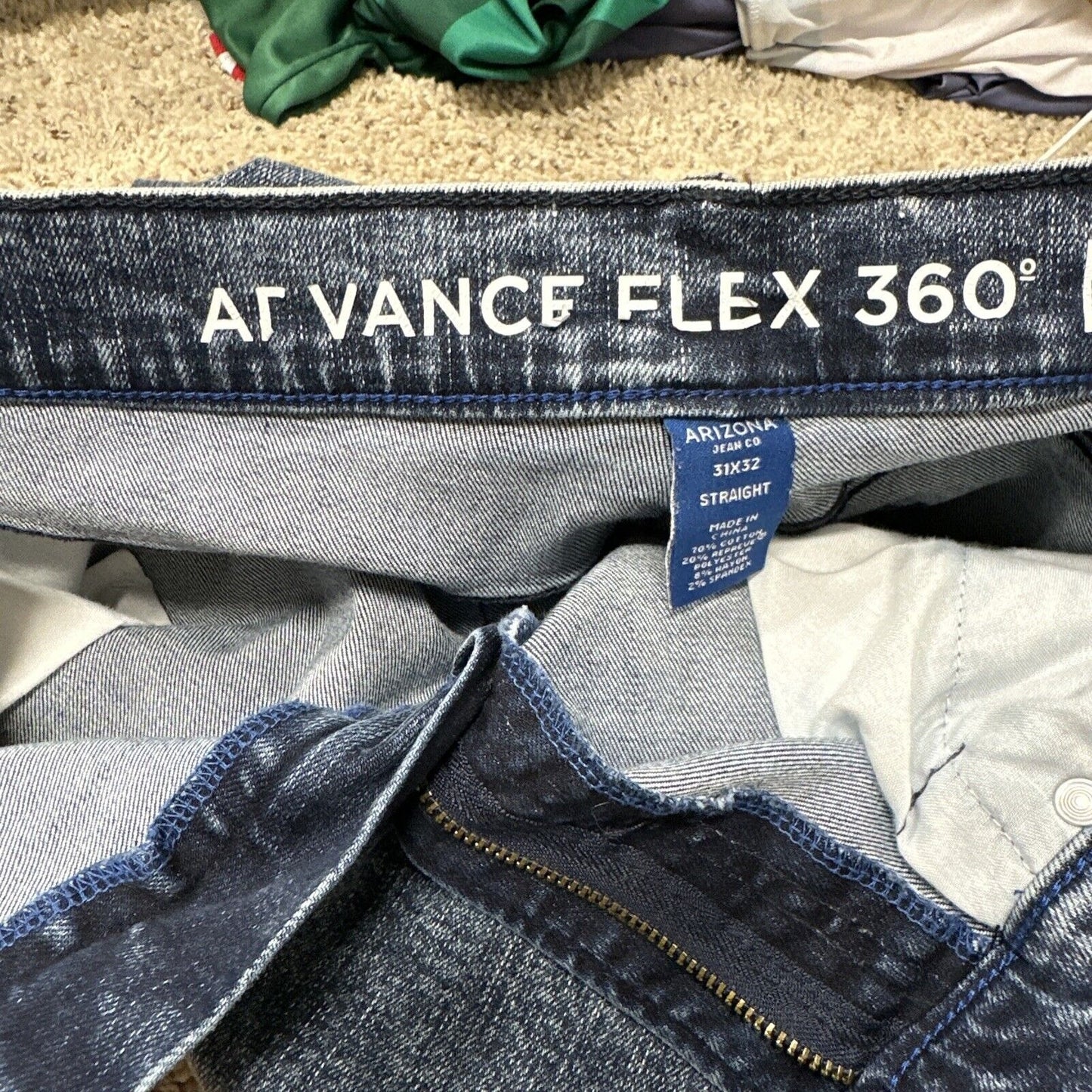 Men’s Blue Arizona Jeans 31x32 Straight Advanced Flex 360