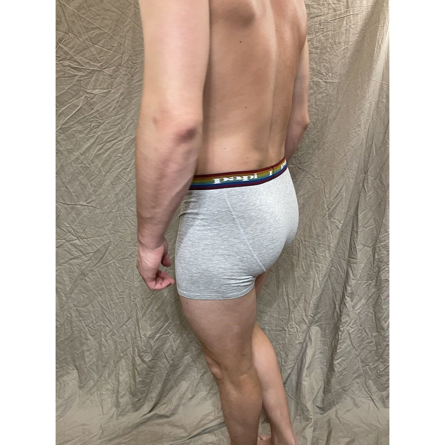men's papi rainbow pride gray compression boxer briefs large