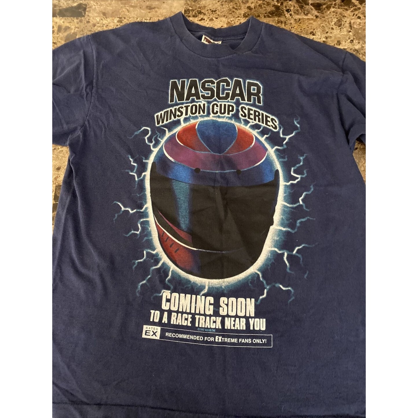 Vintage NASCAR WINSTON CUP SERIES Power Pro Men’s Large Navy Blue Cotton Shirt