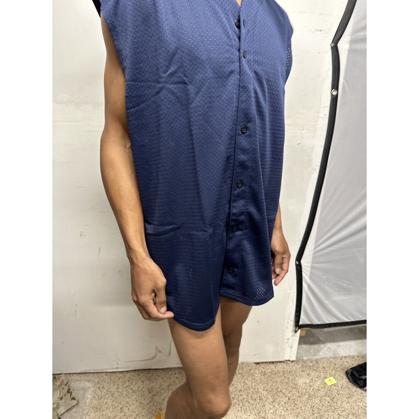 Men’s Large Dark Blue Team Basics Athletic Gear Jersey Mesh