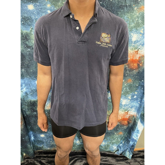 LE Best Men’s Polo Navy Blue Cabo San Lucas Mexico XL