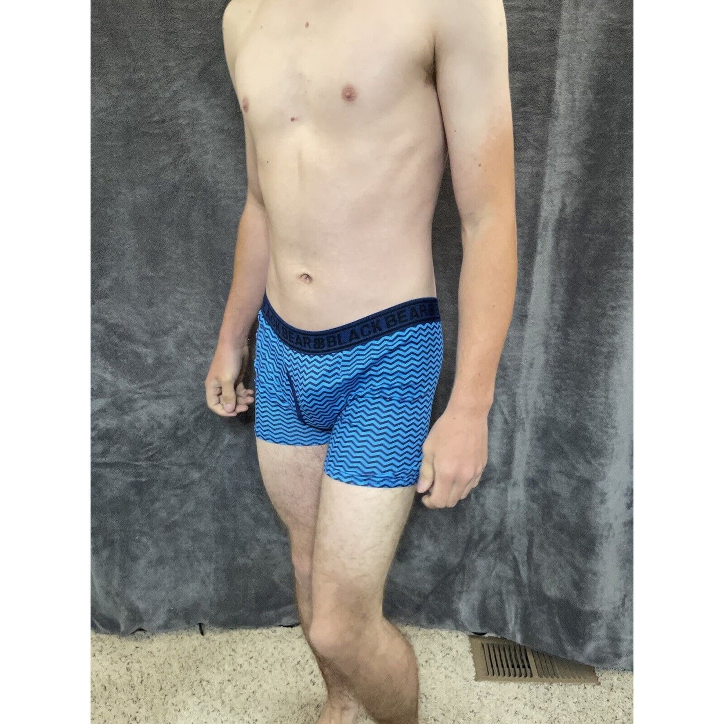 men's medium athletic trunk style black bear boxer brief Aqua And Blue Waves