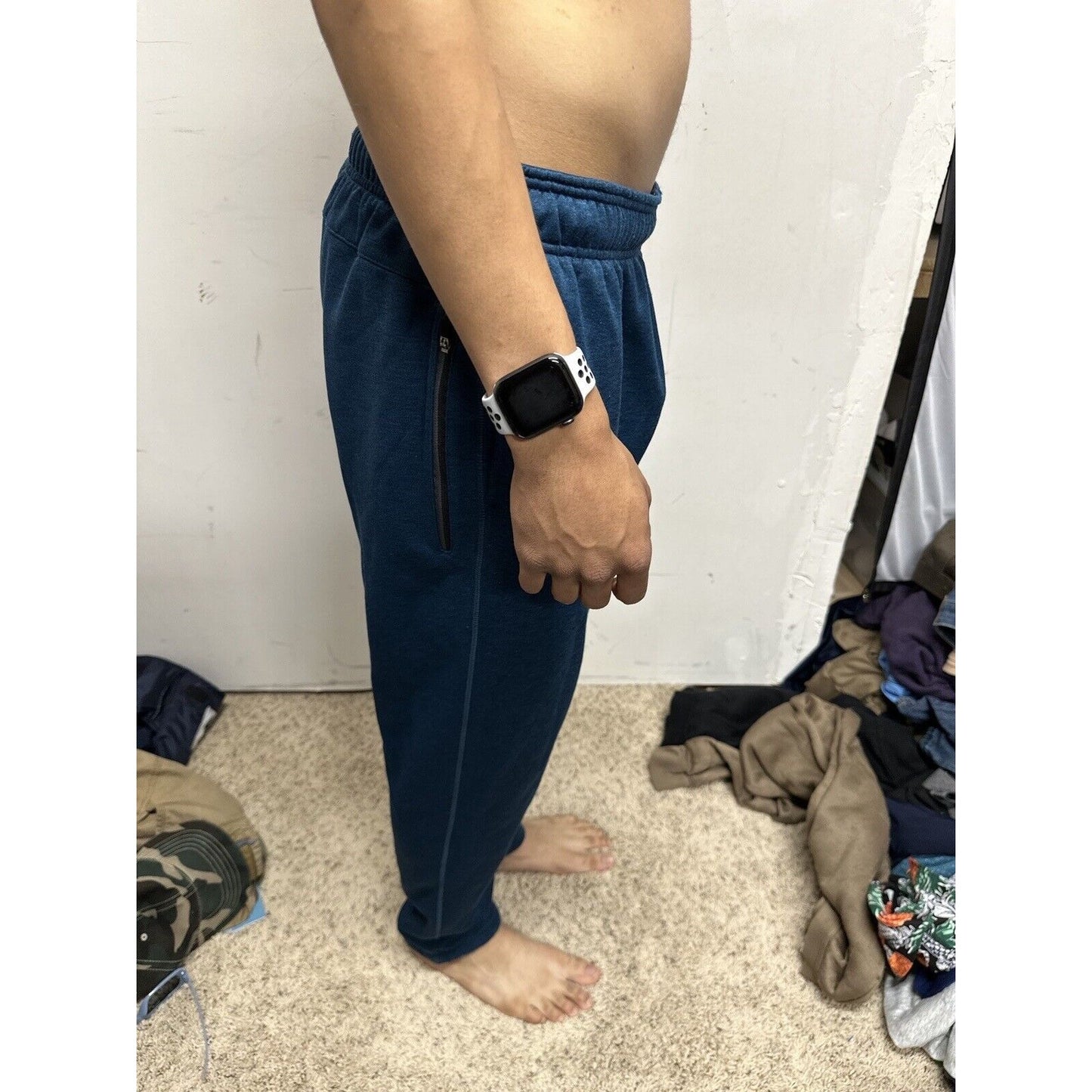 Men’s Russell Small Dri Power Blue Sweatpants With Pockets