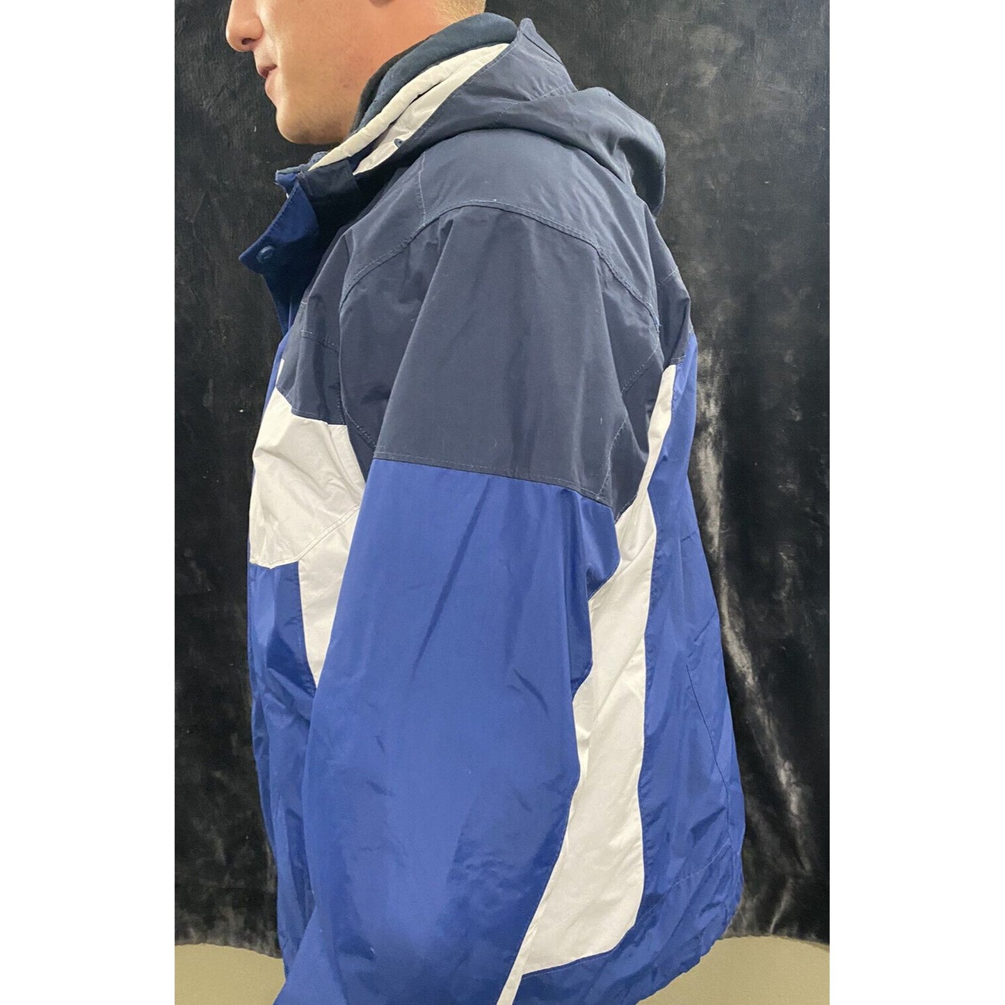 Vintage Columbia Bugaboo Mens XL Blue, Black & White Ski Full-zip Jacket