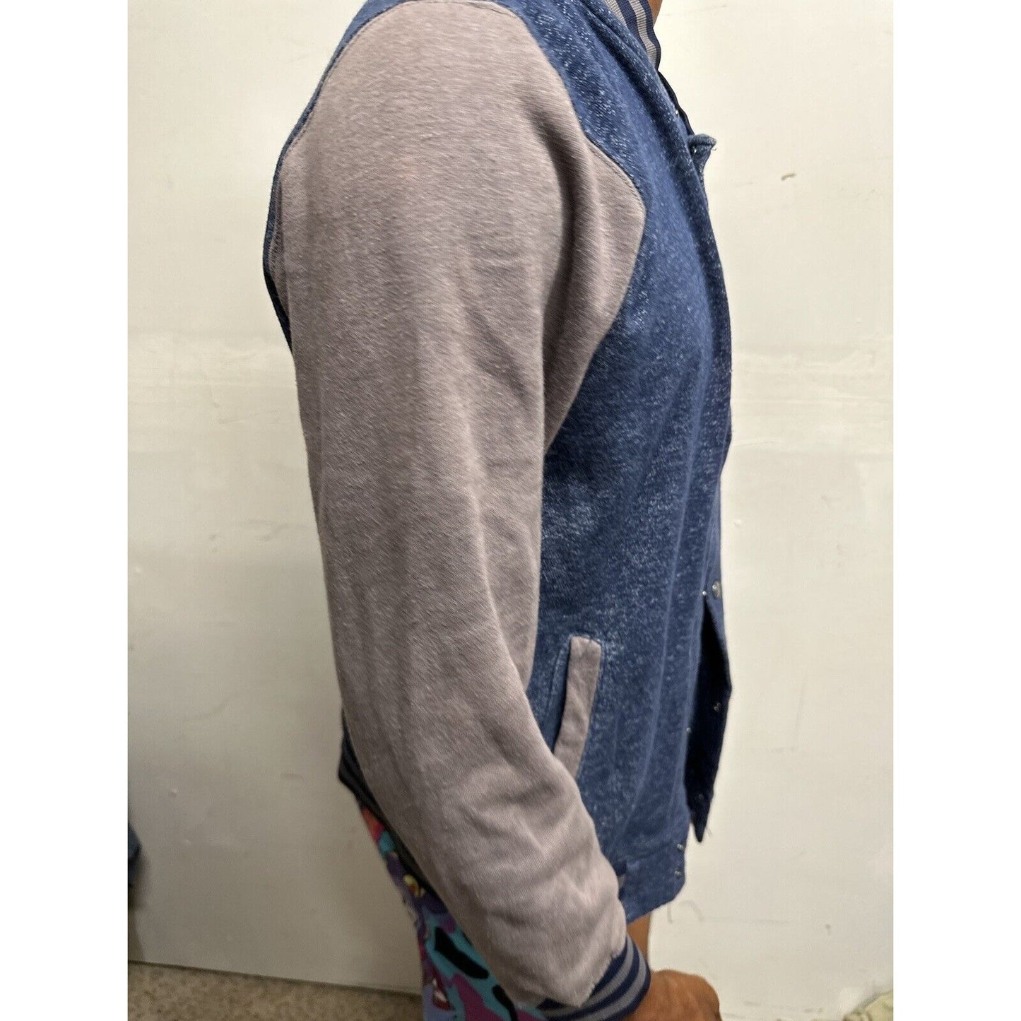 Men’s Superman DC Comics Blue Superman Snap Up Jacket Small